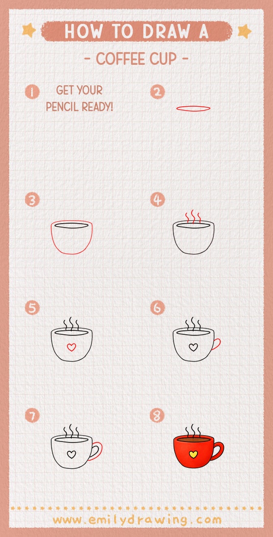 how to draw a coffee cup pinterest pin